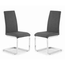 Rosendale Slate Grey Fabric Dining Chairs in Pair - UK