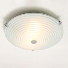 Roundel 2 Lights Glass Flush Ceiling Light In Chrome - UK