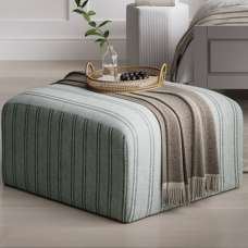 Roxboro Fabric Pouffe - Grey Thick - UK