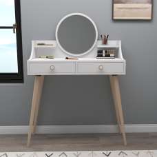 Roys Wooden Dressing Table with Mirror in White - UK