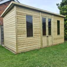 Ruidoso Large Wooden Garden Summerhouse With 2 Windows In Natural - UK