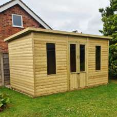 Ruidoso Large Wooden Garden Summerhouse In Natural - UK