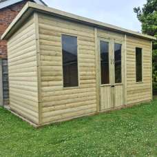 Ruidoso Small Wooden Garden Summerhouse With 2 Windows In Natural - UK