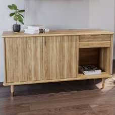 Rumbek Wooden Sideboard With 2 Doors 1 Drawer In Natural - UK