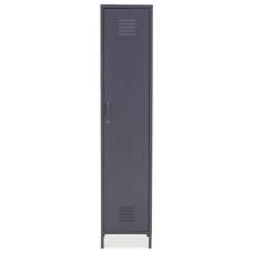 Rumi Tall Metal Locker Storage Cabinet With 1 Door In Grey - UK