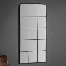 Rutherford Window Pane Design Wall Mirror In Rustic Metal Frame - UK