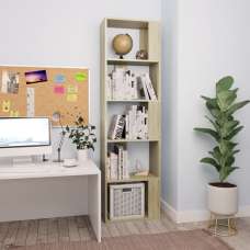 Sabia Wooden Bookcase And Room Divider In Sonoma Oak - UK