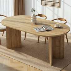 Sablio Oval Wooden Dining Table in Cadiz Oak - UK