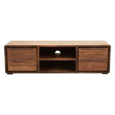 Saki Sheesham Wood TV Stand 1 Door 2 Drawers In Acacia - UK