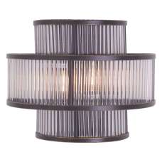 Salas Ribbed Pattern 3 Tier Wall Light In Black - UK