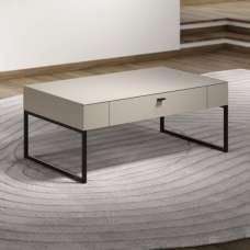 Benvia Wooden Coffee Table with 1 Drawer in Cashmere and Evoke Oak - UK