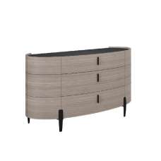 Salinas Large Wooden Sideboard With 2 Doors 3 Drawers In Beige - UK