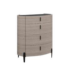 Salinas Wooden Chest Of 4 Drawers In Beige - UK