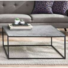 Salome Square Wooden Coffee Table In Concrete Effect - UK