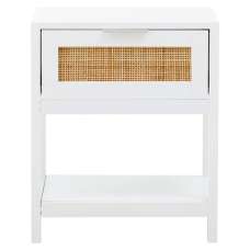 Salta Wooden Side Table With 1 Drawer In White - UK