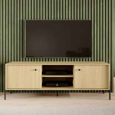Salta Wooden TV Stand With 2 Doors In Salta Oak - UK