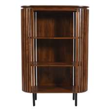 Salvo Mango Wood Bookcase With 2 Shelves In Walnut - UK