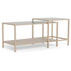 Salvo Melamine Nesting Coffee Table With Steel Base - Grey - UK