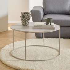 Salvo Melamine Round Coffee Table With Steel Base - Grey - UK