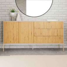 Salvo Melamine Sideboard With 2 Doors And 3 Drawers - Grey - UK