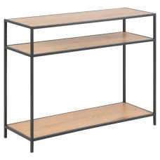 Salvo Wooden Console Table With 2 Shelves In Matt Wild Oak - UK
