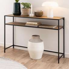Salvo Wooden Console Table With Undershelf In Matt Wild Oak - UK