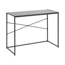 Salvo Wooden Laptop Desk With 1 Drawer In Ash Black - UK