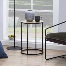 Salvo Wooden Round Side Table In Matt Wild Oak - UK