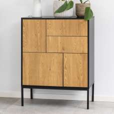 Salvo Wooden Sideboard With 3 Doors 2 Drawers In Matt Wild Oak - UK