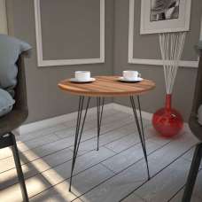 Sandalf Wooden Side Table with Black Metal Legs in Walnut - UK