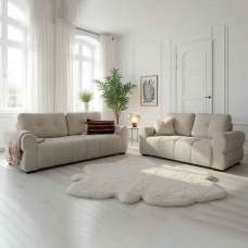 Sandhurst Fabric 3+2 Seater Sofa Set in Beige - UK
