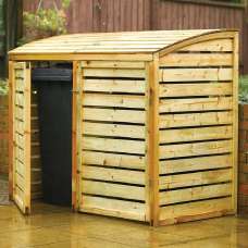 Sandiacre Wooden Garden Double Storage Bin In Natural - UK