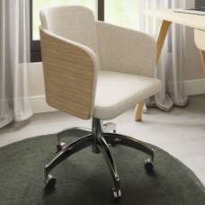 Sanford Fabric Home And Office Chair With Chrome Base In Oak - UK