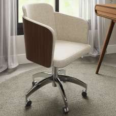 Sanford Fabric Home And Office Chair With Chrome Base In Walnut - UK