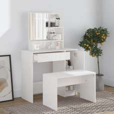 Sansa High Gloss Dressing Table With Mirror In White - UK