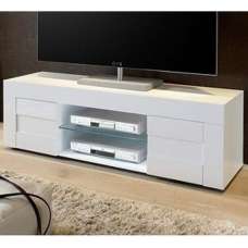 Santino TV Stand In White High Gloss With 2 Doors - UK