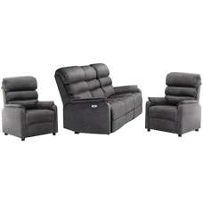 Sanur Fabric 3+1+1 Seater Sofa Set In Grey - UK