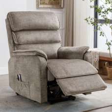 Sanur Fabric Electric Lift And Tilt Recliner Chair In Taupe - UK