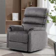 Sanur Fabric Electric Recliner 1 Seater Sofa In Grey - UK
