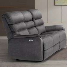 Sanur Fabric Electric Recliner 3 Seater Sofa In Grey - UK