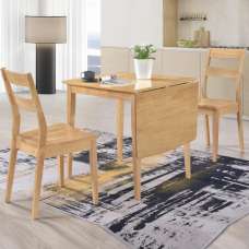 Sarasota Wooden Drop Leaf Dining Table With 4 Chairs In Oak - UK