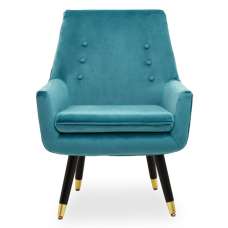 Sari Velvet Upholstered Armchair In Green - UK
