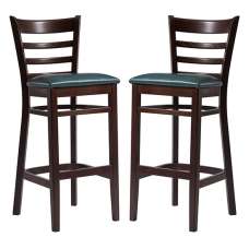 Sarnia Lascari Vintage Teal Faux Leather Bar Chairs In Pair - UK