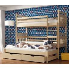 Sarnia Wooden Bunk Bed Bonnell Mattress And Trundle In Pine - UK