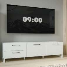 Sarnia Wooden TV Unit With 2 Doors 2 Drawers In Light Grey - UK