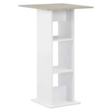 Sasha Square Wooden Bar Table In Concrete And White - UK