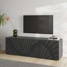 Sassari Wooden TV Stand With 3 Doors In Anthracite - UK