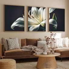 Satori Wooden 20x30cm Nocturnal Bloom Art of Frame Set of 3 in Multicolour - UK