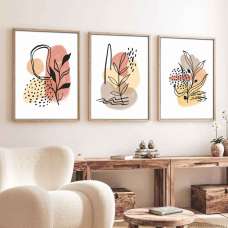 Satori Wooden 30x40cm Desert Bloom Art of Frame Set of 3 in Multicolour - UK
