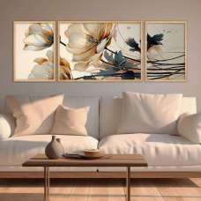 Satori Wooden Luxor Bloom Wall Frame Set of 3 in Multicolour - UK